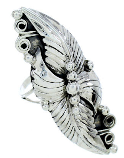 Sterling Silver Southwest Scalloped Leaf Ring Size 7-1/2 UX32026